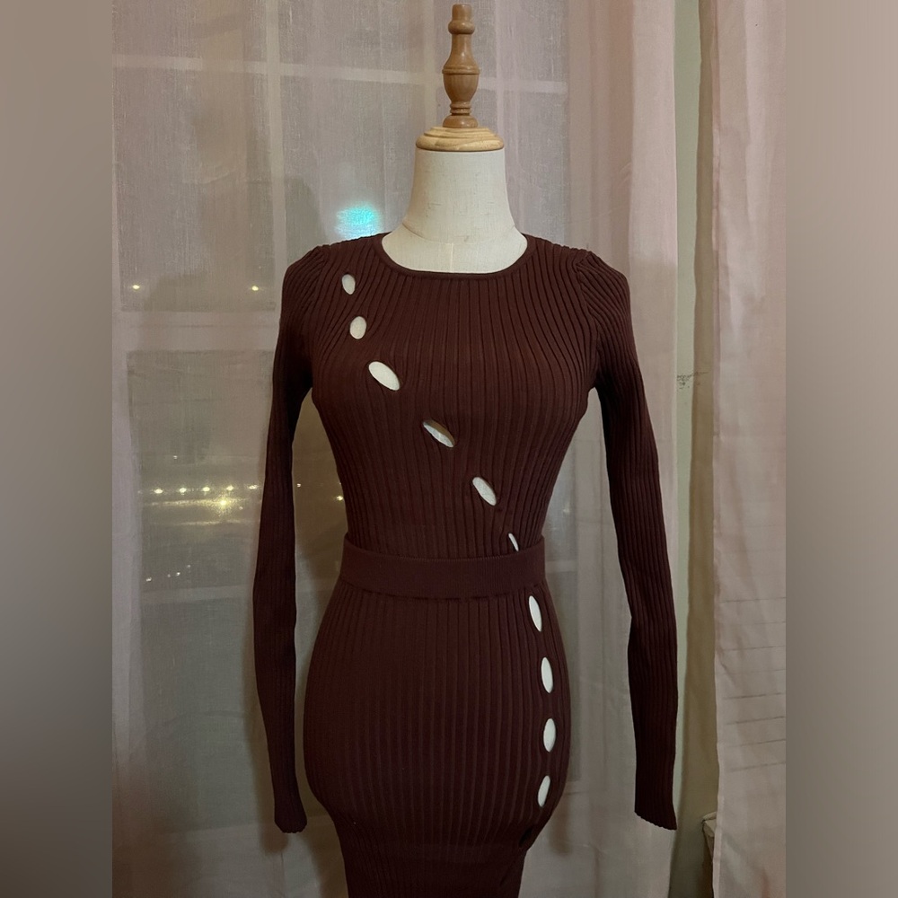 Brown 2-piece Sweater Set🍂